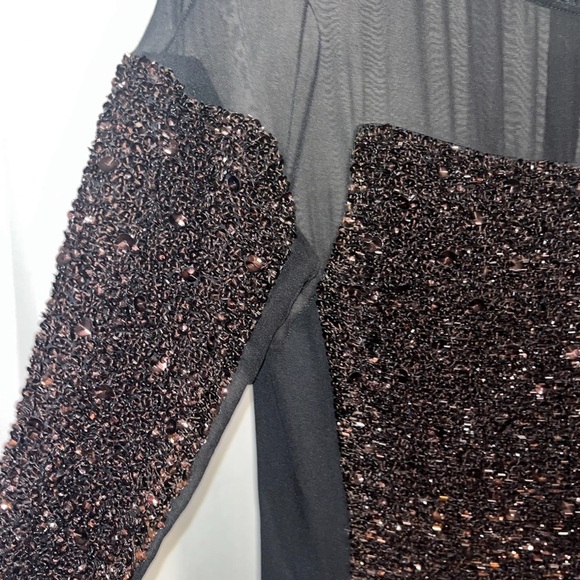 TOM FORD vintage black copper sequin ombré beaded mesh midi dress IT42 US6 NWT - Picture 6 of 15